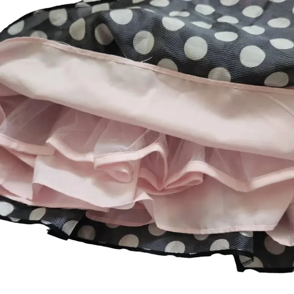 Laura Ashley Baby Girl Size 12M Brown Pink Polka Dot Flower Dress